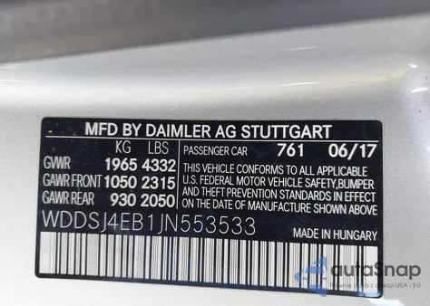 2018 Mercedes-Benz Cla 250 from USA, damaged, VIN WDDSJ4EB1JN553533